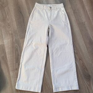 Oak & Fort Beige Denim Wide Leg Jeans